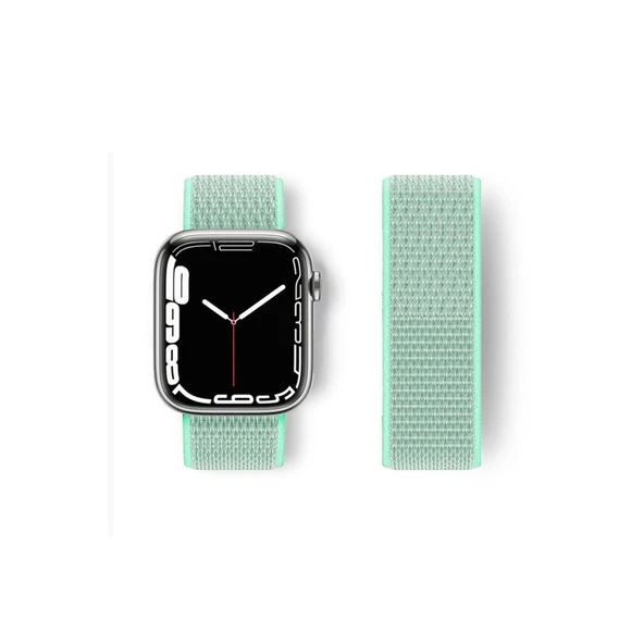 Watch 42mm Hasırlı Cırtcırtlı Kordon - Turkuaz ürün görseli 1