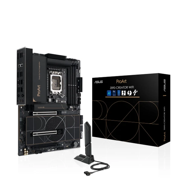 ASUS PROART Z890-CREATOR WiFi anakart soketi Intel LGA1851 (Intel Z890, ATX, PCIe 5.0, DDR5, 10Gb ve 2.5Gb Ethernet, 4X M.2, Thunderbolt 4) ürün görseli 1