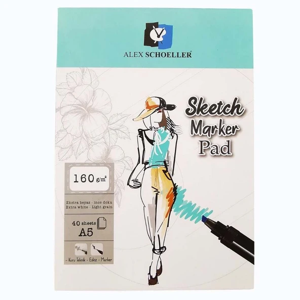 Alex Schoeller Sketch Marker Pad A5 160 GR 40 Lı ALX:943 ürün görseli 1