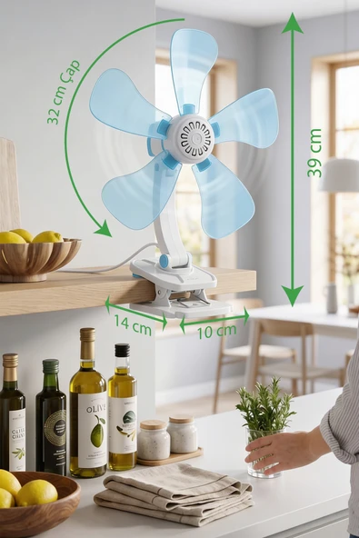 MASA USTU KLIPSLI FAN 7611 KIWI - Resim 4