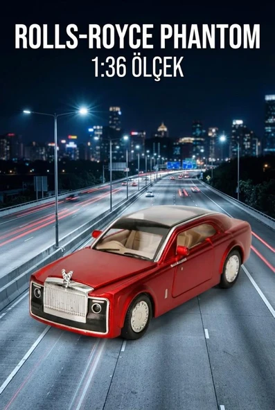 Rolls-Royce Phantom 1:36 Ölçekli Metal Model Araba - Işıklı ve Sesli Kapıları Açılan Araba ürün görseli 1
