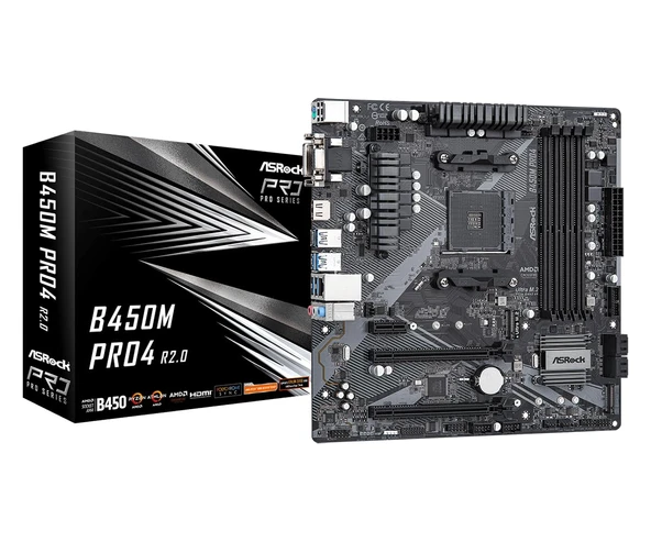 ASRock B450M PRO4 R2.0 B450 ürün görseli 1