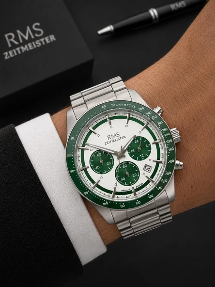 RMS Romanson Premium Erkek Kol Saati Çelik Kordon 5 ATM Su Geçirmez Kronometreli Kadran AG2198.180 ürün görseli 1