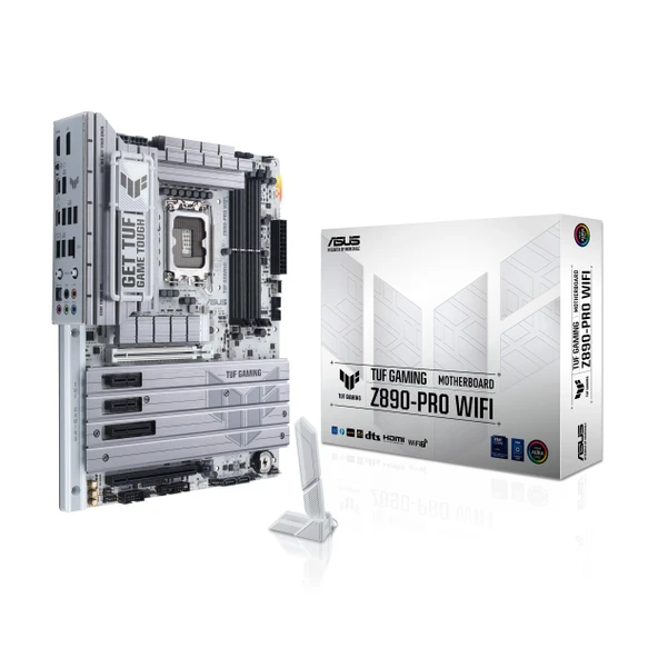 ASUS TUF Gaming Z890-PRO WiFi LGA 1851 ATX anakart, Intel® Core™ Ultra Serisi, 16+1+2+1 seviyeleri, DDR5, PCIe® 5.0, Thunderbolt 4 Type-C, 4x M.2, Wi-Fi 7, 2,5 Gb ürün görseli 1