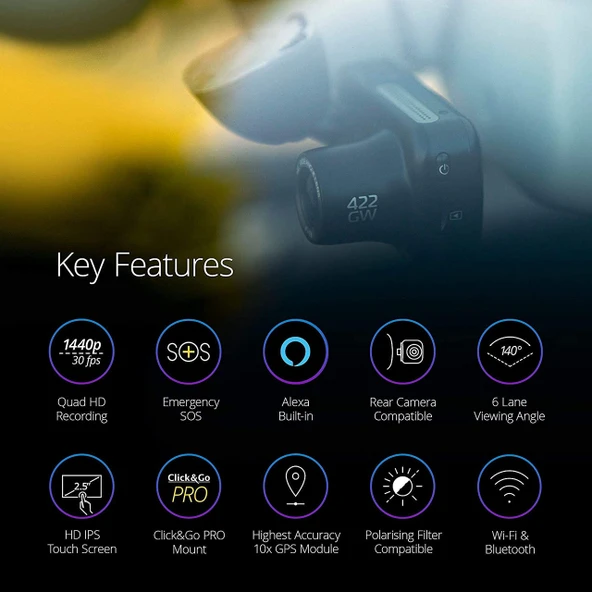 NEXTBASE - DashCam 422GW + Kamera Ek Parçaları - Resim 3