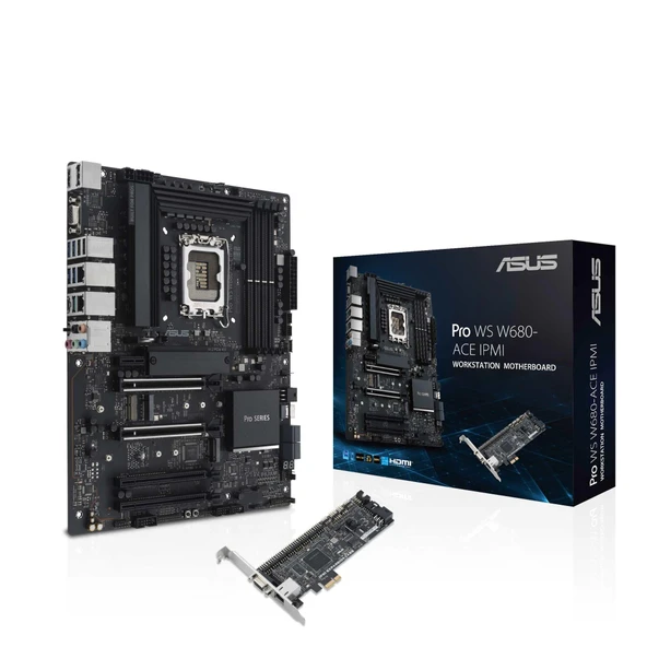 ASUS Pro WS W680-ACE IPMI İş İstasyonu Anakart Soketi Intel LGA 1700 (ATX anakart, PCIe 5.0, DDR5, 3X PCIe 4.0, USB 3.2 Gen 2) ürün görseli 1
