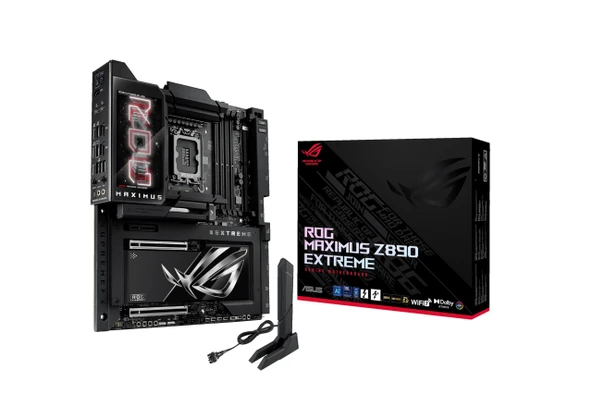 ASUS ROG Maximus Z890 Extreme Gaming anakart soketi Intel LGA 1851 (E-ATX, Gelişmiş AI, DDR5, NitroPath DRAM, WiFi 7, 3X PCIe 5.0 M.2, 1x PCIE 4.0 M.2, 2X Thunderbolt 5, DIMM Flex) ürün görseli 1
