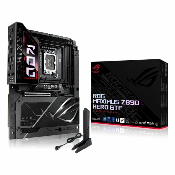 ASUS ROG Maximus Z890 Hero BTF Oyun Anakartı Soketi Intel LGA 1851 (ATX, DDR5, WiFi 7, 3X PCIe 5.0 M.2, 3X PCIe 4.0 M.2, 2X Thunderbolt 4, gizli bağlantı tasarımı) ürün görseli 1
