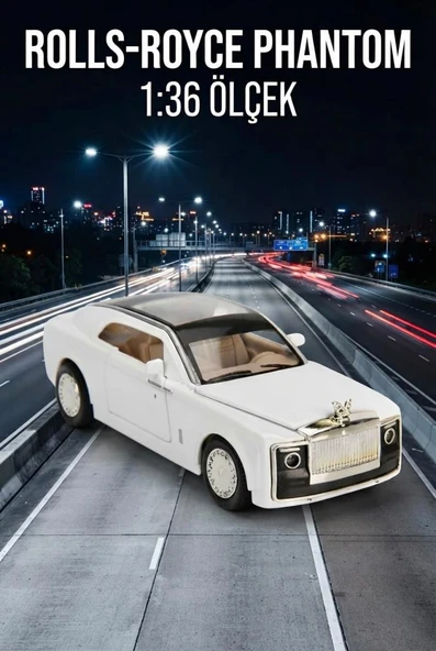Rolls-Royce Phantom 1:36 Ölçekli Metal Model Araba - Işıklı ve Sesli Kapıları Açılan Araba ürün görseli 1