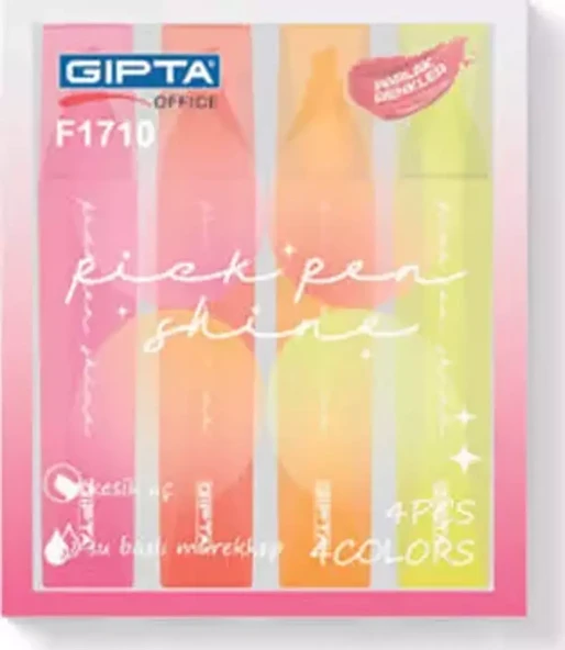 Gıpta Fosforlu Kalem Pickpen Shine 4 Lü Set Koyu Renk F1710 ürün görseli 1