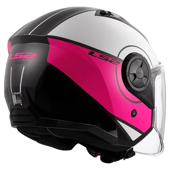 ÇENESİZ KASK LS2 AIRFLOW 2 BEYAZ PEMBE ORJİNAL M - Resim 5