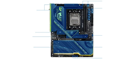 X870E Taichi OCF (siyah/sarı) - Resim 4