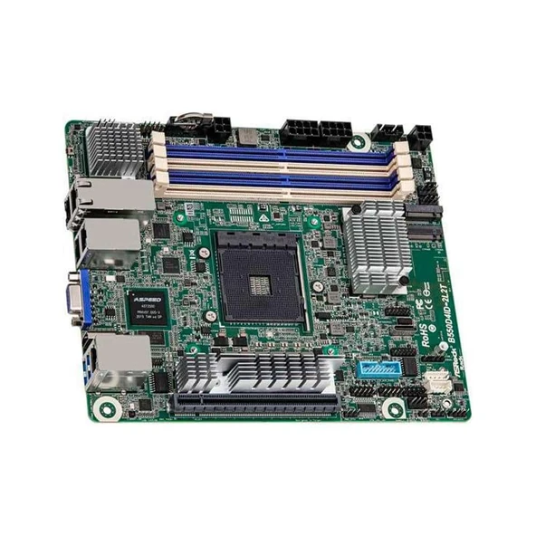 ASROCK B550D4ID-2L2T AMD Soket AM4 prosedürleriyle uyumlu, Mini-ITX formatı ürün görseli 1