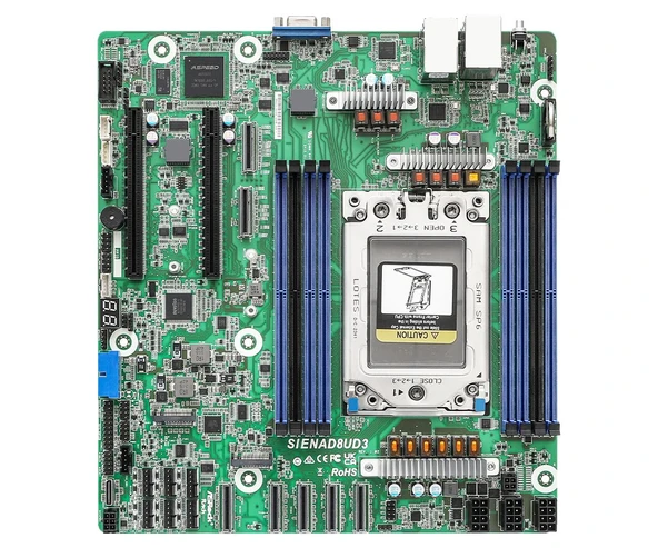 ASRock Raf Tipi Sunucu Anakartı SIENAD8UD3 Deep Micro-ATX Tek Soket SP6 (LGA 4844), AMD EPYC™ 8004 Serisi ürün görseli 1