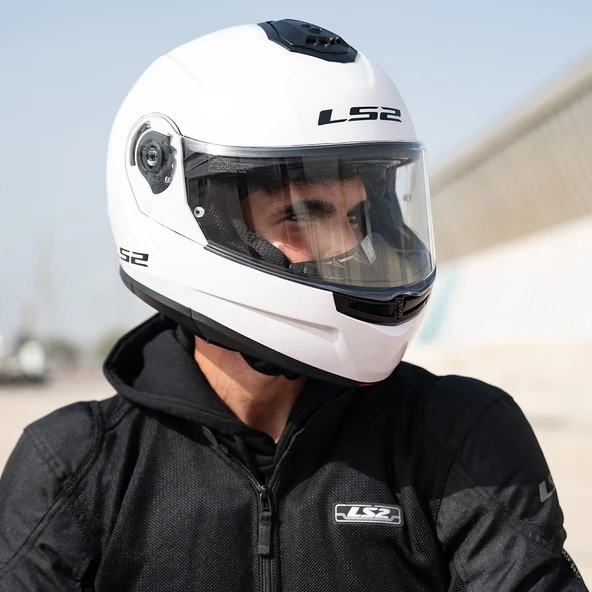 ÇENE AÇILIR KASK LS2 STROBE 2 BEYAZ ORJİNAL VİZÖRLÜ M - Resim 4