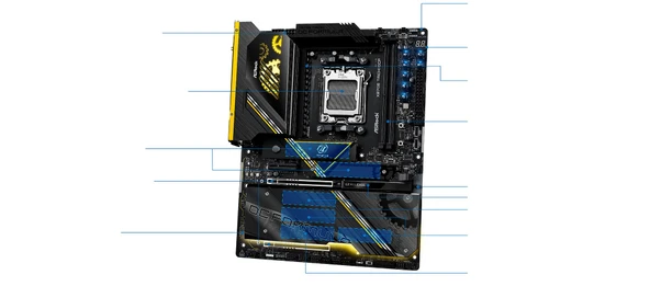 X870E Taichi OCF (siyah/sarı) - Resim 3