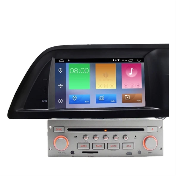 MURRAYLE 1 DIN CAR Radyo Araç Ses WiFi GPS. Navigasyon Stereo DVD CD Direksiyon Android 10 Araba Multimedya Oynatıcı Citroen C5'e Uygun (Renk: Beyaz) ürün görseli 1