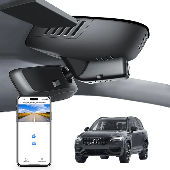 Mangoal Ön 4K HDR Araç Kamerası STARVIS 2 IMX678, Volvo XC90 için Özel Fit 2023 2024 2025 2026 (Model B), B5 B6 T8 vb, 5GHz WiFi, GPS, 64GB Kart ürün görseli 1