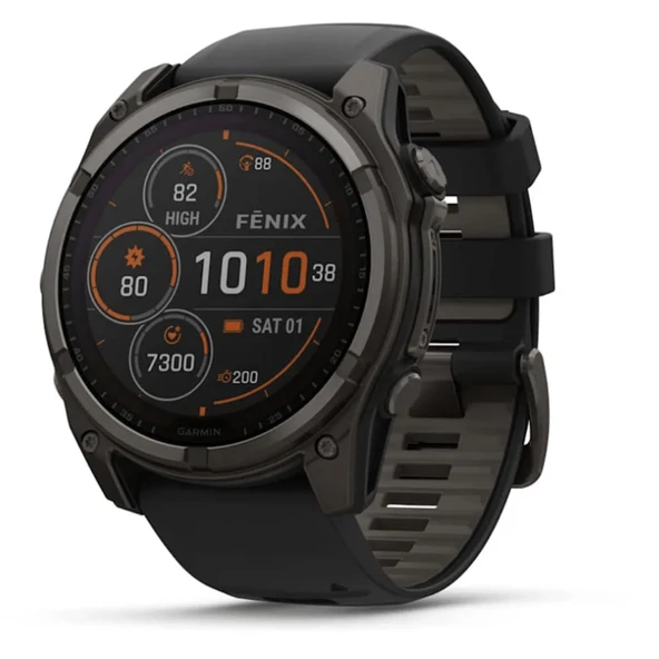 Garmin Solar Şarjlı Akıllı Saat Fenix ​​8-51 MM | Akıllı saat modunda 48 güne kadar pil ömrüne sahip dokunmatik ekranlı çok bantlı GPS saati | Dahili LED el feneri, hoparlör ve mikrofon ürün görseli 1