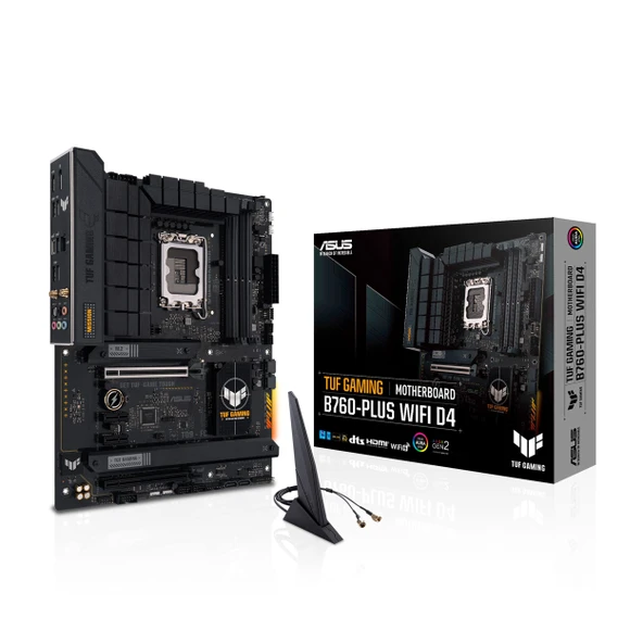 ASUS TUF Gaming B760-PLUS WiFi D4 anakart soketi Intel LGA 1700 (Intel B760, ATX, DDR4 bellek, PCIe 5.0, 2X M.2, WiFi6, Thunderbolt 4, Aura Sync) ürün görseli 1
