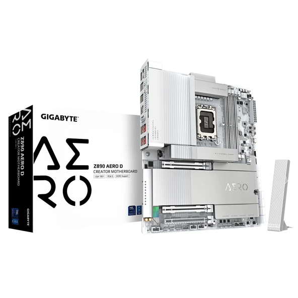 GIGABYTE Z890 AERO D Anakart - Intel Core Ultra (Seri 2) CPU'ları, 16+1+2 fazlı VRM'yi, 9500MHz'e kadar DDR5 (OC), PCIe 5.0 M.2, Wi-Fi 7, Thunderbolt 5'i destekler ürün görseli 1