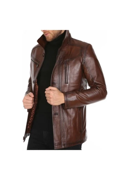 Hakiki Deri Kahve Conford Model Deri Mont ürün görseli 1