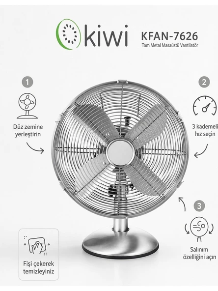 MASA VANTILATOR 7626 KIWI - Resim 2