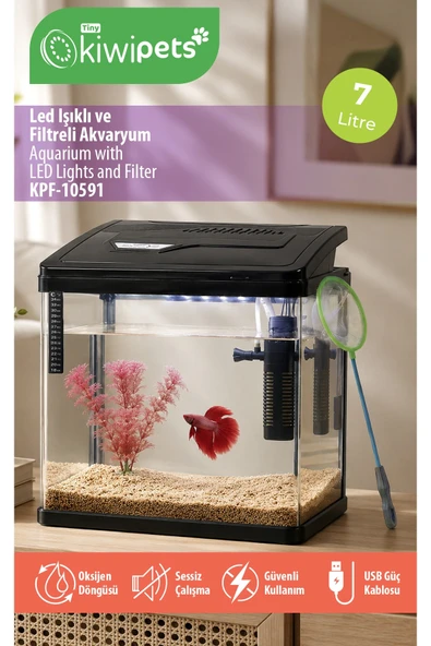 Tiny Kiwipets KPF-10591 LED Işıklı Akvaryum Filtreli USB Aydınlatma Kompakt Tasarım ürün görseli 1