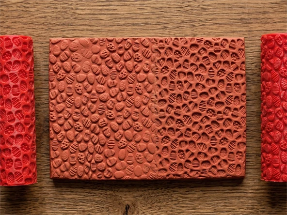 Model 239 - Deboss & Emboss İkili Set - Polimer Kil Seramik Çamuru Doku Oklavası ürün görseli 1