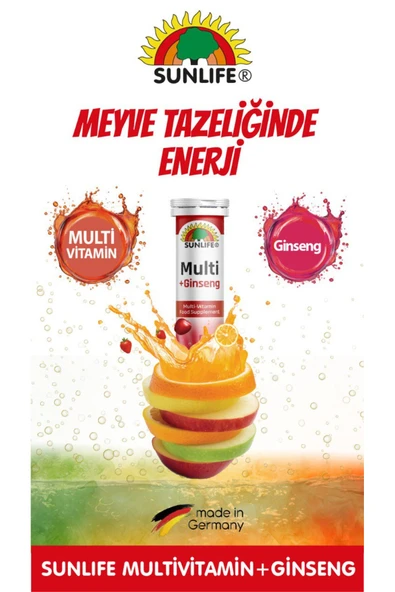 Sunlife Multi +Ginseng Multivitamin (20 Tablet) - Resim 3