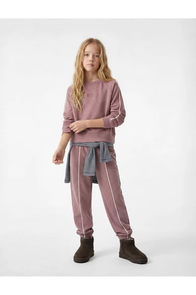 Koton Kız Çocuk Nervür Detaylı Modal Karışımlı Basic Jogger Eşofman Altı ürün görseli 1