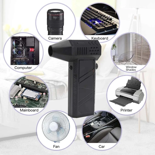 X10 Violent Turbo Fan Hava Tabancası Çantalı, Multi-Function Şarjlı Hava Tabancası 6 Ek Parça ürün görseli 1