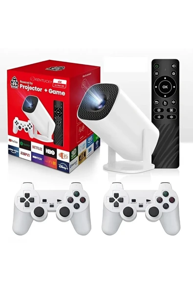 P30 Max Projektör 4K HD 1080P Bluetooth Android  2 Kol Dahili 3000 Oyun Retro Atari ürün görseli 1