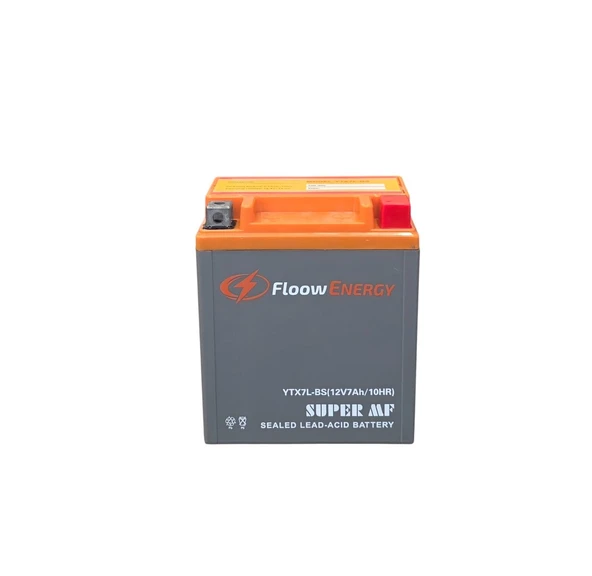 Floow Energy 12V 7Ah YTX7L-BS Dikey Bakımsız Motosiklet Aküsü 2026 Üretim ürün görseli 1