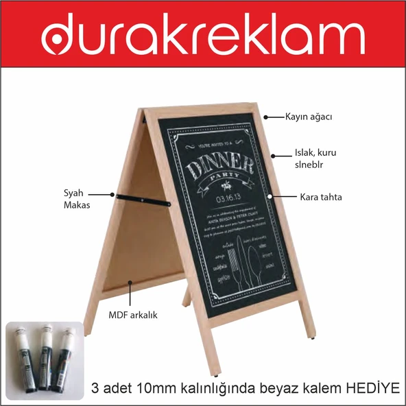 Ahşap kara tahta ayaklı İÇ MEKAN ürün görseli 1
