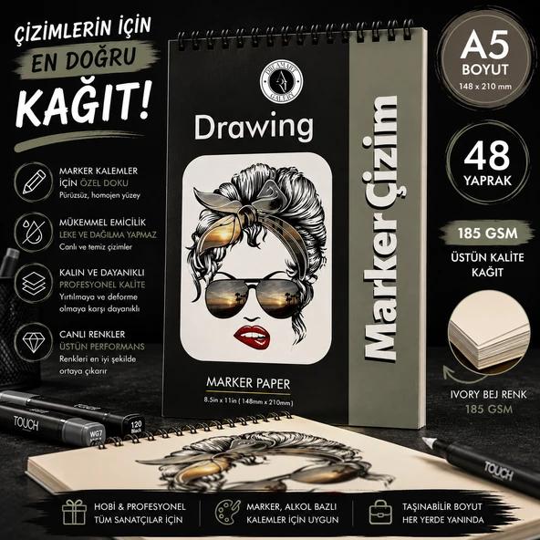 DreamArt Galery Marker Çizim, A5 Boyut, Çizim defteri ürün görseli 1
