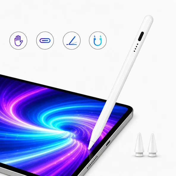 iPad Pro 12.9 2/3/4/5/6 Nesil ile Uyumlu NotePen Gen3 Stylus Kalem Avuç İçi Algılama Eğim Destekli ürün görseli 1