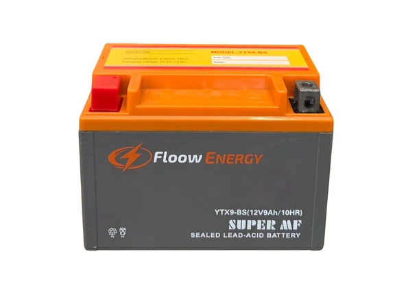 Floow Energy 12V 9Ah YTX9-BS Yatay Bakımsız Motosiklet Aküsü 2026 Üretim ürün görseli 1