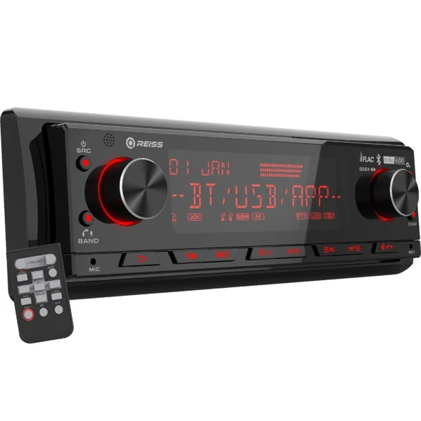 Reiss Audio RS-MX85DSP App Control+Usb+Dsp+Bluetooth+Multicolor+FM+Aux+4x50 Watt Oto Teyp ürün görseli 1