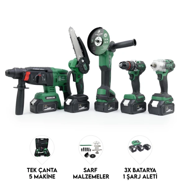 CHELİKBEİ Beşli Set HT350 (Budama Testeresi 10mm Ç.Mandren+S.Sıkma+Ş.Spral+Ş.Hilti) ürün görseli 1