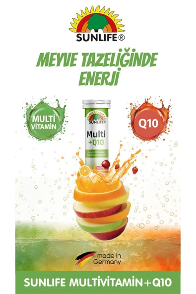 Sunlife Multi +Q10 Multivitamin (20 Tablet) - Resim 3