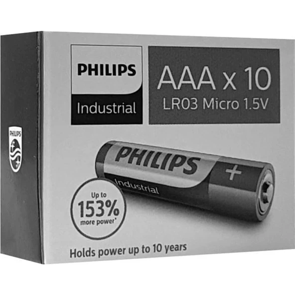 Philips Industrial 1.5V Aaa Ince Kalem Pil - LR03I10C/10 - 10'lu Paket ürün görseli 1