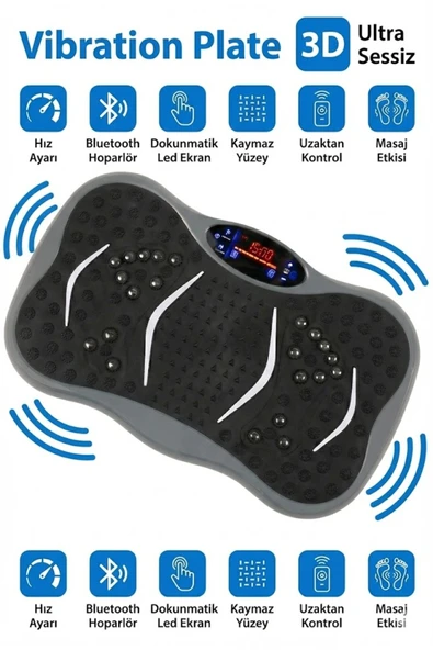 3D 5 Programlı Titreşimli Spor Kondisyon Fitness Egzersiz Aleti Vipration Plate ürün görseli 1