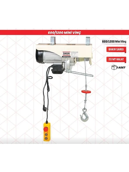Vinç Elektrikli Shun 600/1200Kg Shun ürün görseli 1