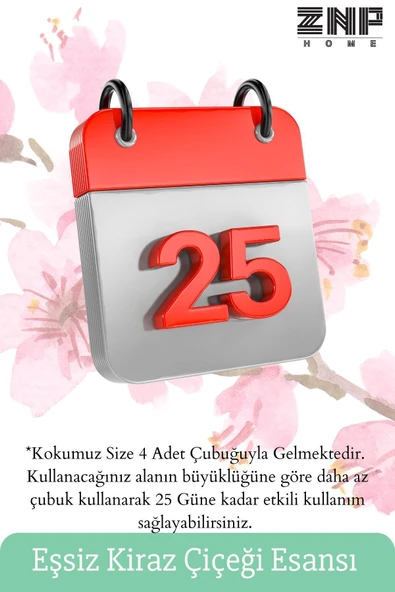 Kiraz Çiçeği | Çubuklu Oda Kokusu Esansiyel Uçucu Diffuser Cherry 50ml - Resim 2
