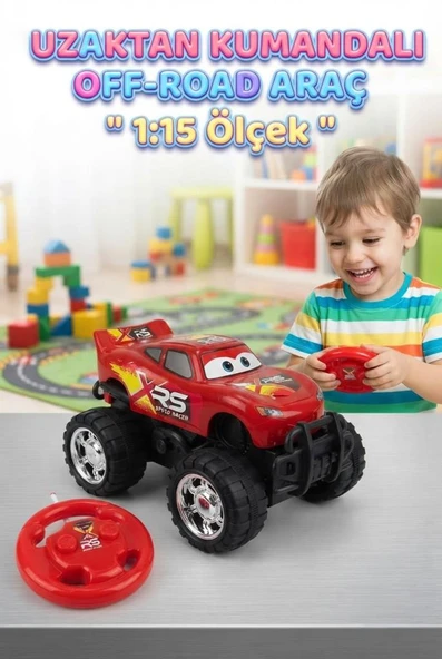 RS Speed Racer Uzaktan Kumandalı 27 MHz 2 Fonksiyonlu Off-Road 4x4 Araba - 1:15 Ölçekli Arazi Aracı ürün görseli 1