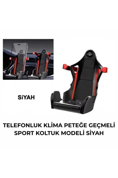 TELEFONLUK KLİMA PETEĞE GEÇMELİ SPORT KOLTUK MODELİ SİYAH ürün görseli 1