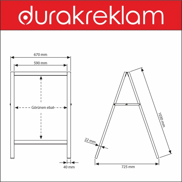Ahşap kara tahta ayaklı İÇ MEKAN - Resim 4