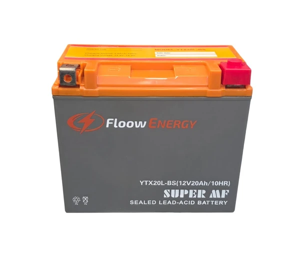 Floow Energy 12V 20Ah Motosiklet Aküsü YTX20L-BS Bakımsız 2026 Üretim ürün görseli 1