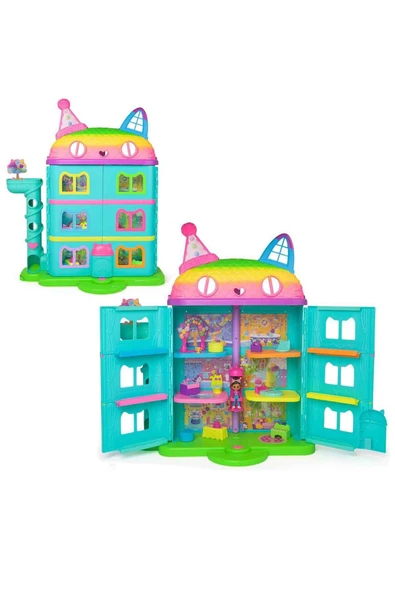 Gabby’s Dollhouse Festival Evi 63 cm – Müzikli ve Sesli Büyük Oyun Seti, 6 Odalı, Cat-A-Vator Asansörlü ürün görseli 1